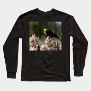 Yellow headed black bird. Long Sleeve T-Shirt